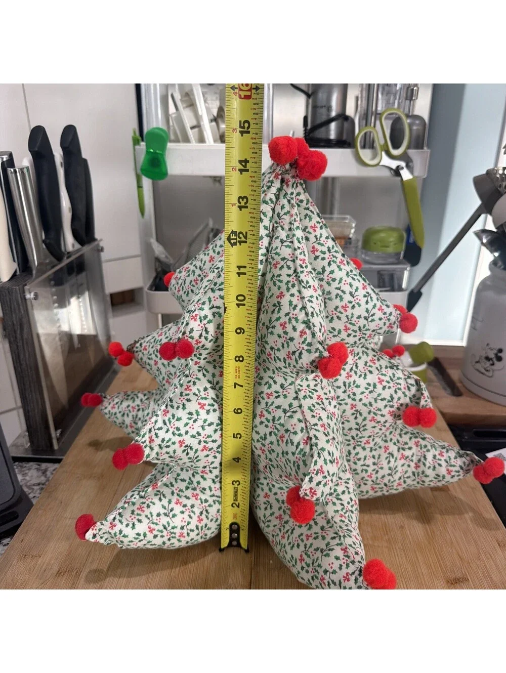 Vintage Handmade stuffed fabric Christmas tree